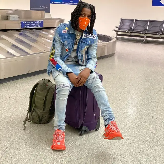 OMB Peezy outfit in Dreamland, Balmain, and Balenciaga, 2020