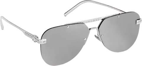 Louis Vuitton LV Ash Sunglasses Silver Metal. Size E