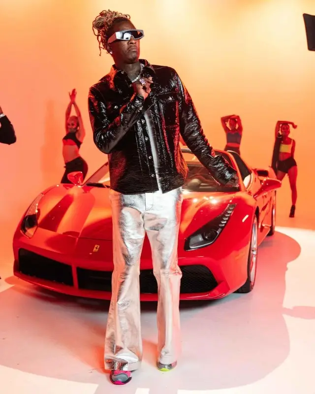 Young Thug outfit in Gucci and Rick Owens, 2020
