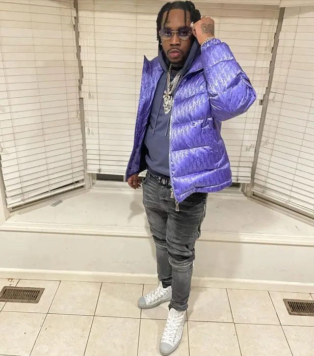 Fivio Foreign outfit in Dior and Amiri, 2020