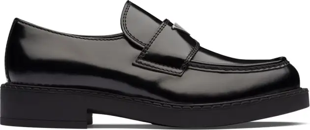 prada logo plaque loafers