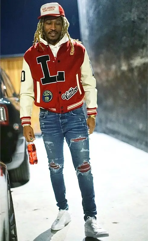 Future outfit in Louis Vuitton, Amiri, and Nike, 2020