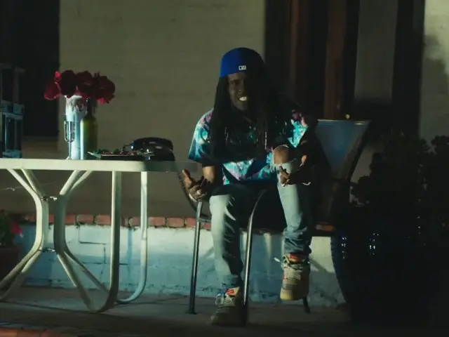 Chief Keef outfit in Amiri, Jordan, and New Era, 2020
