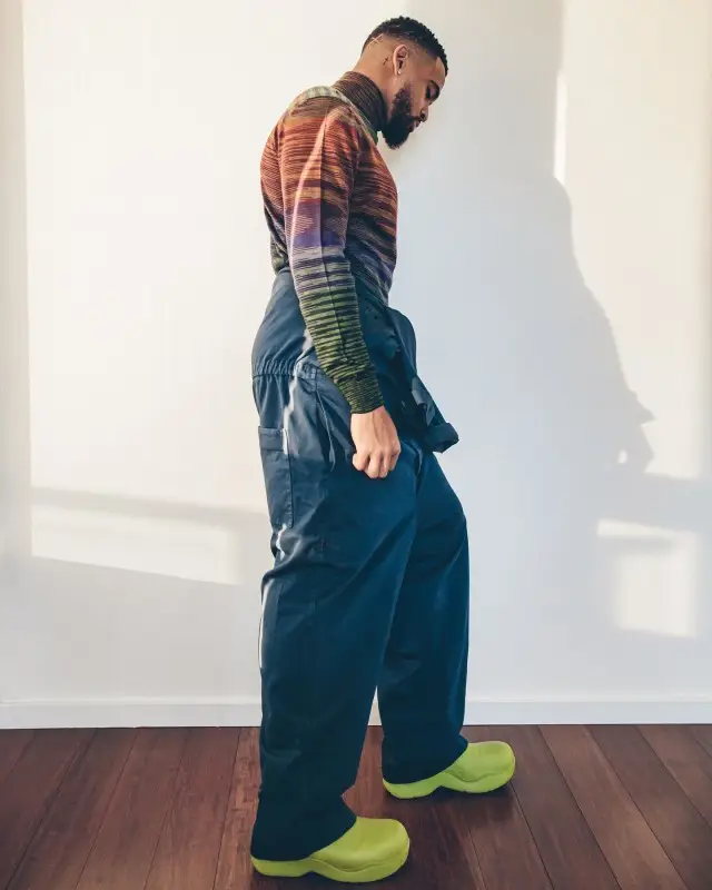 Jamal Adams outfit in Missoni, Bottega Veneta, and Dries Van Noten, 2020
