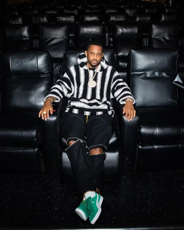 Fabolous outfit in Amiri, Rhude, and Puma, 2020
