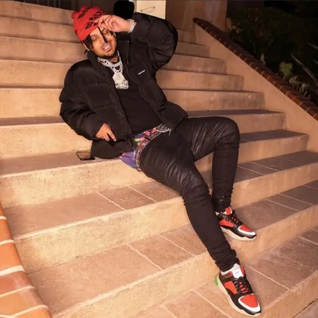 Smokepurpp outfit in Rick Owens, B.B. Simon, and Balenciaga, 2020
