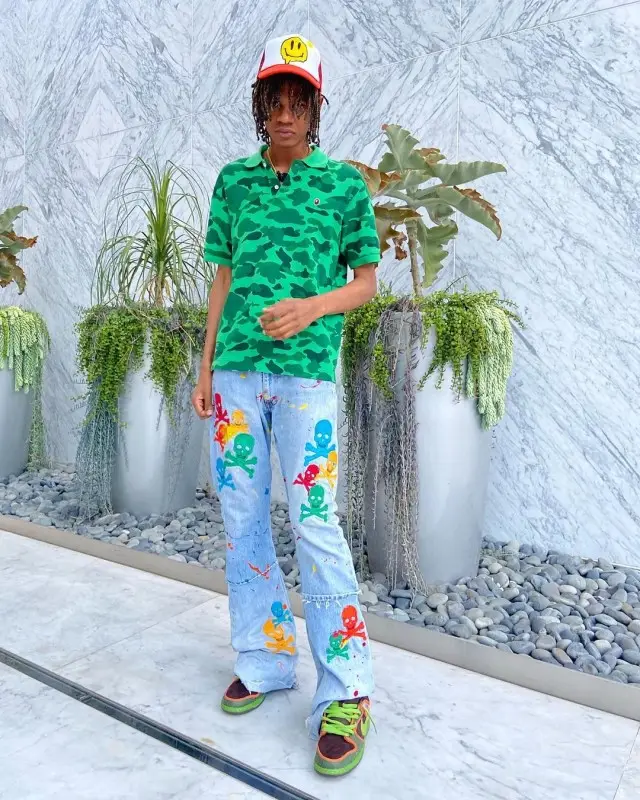 Trent Madison outfit in Bape, Nike, and Kam Vercetti, 2020