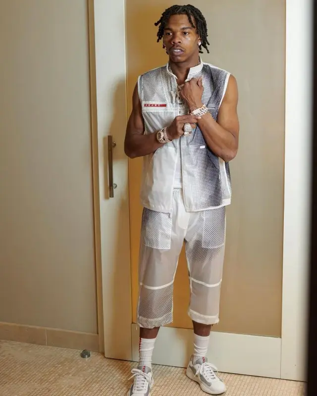 Lil Baby outfit in Prada, 2020
