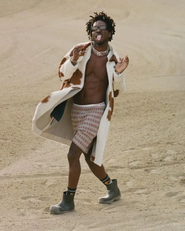 Saint JHN outfit in Bode, Bottega Veneta, and Bonnie Clyde, 2020