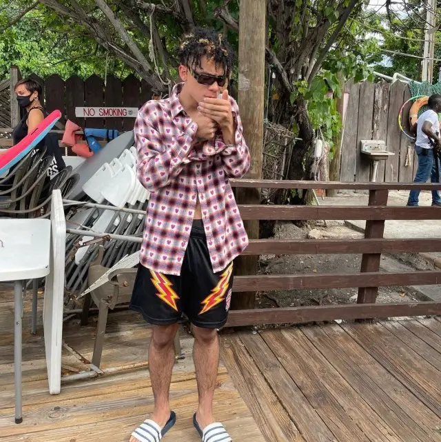 Iann Dior outfit in Supreme, Akila, and Polite Worldwide, 2020
