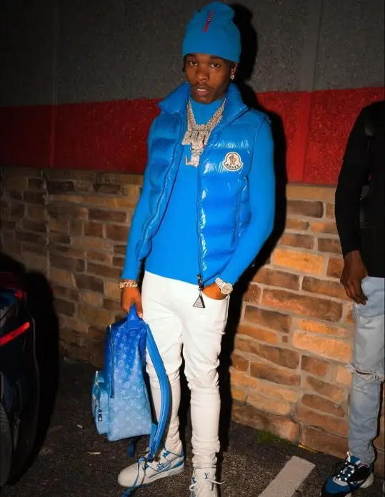 Lil Baby outfit in Moncler, Prada, and Awake NY, 2020