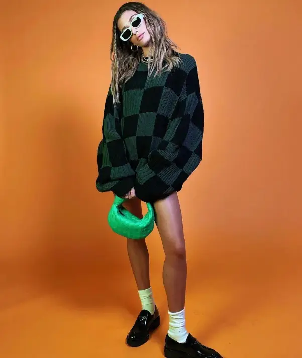 Hailey Bieber outfit in Reality Eyewear, Jennifer Fisher, and Anita Ko, 2020
