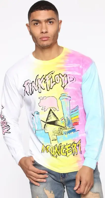 FashionNova Pink Floyd Tie Dye Long Sleeve T-Shirt $25