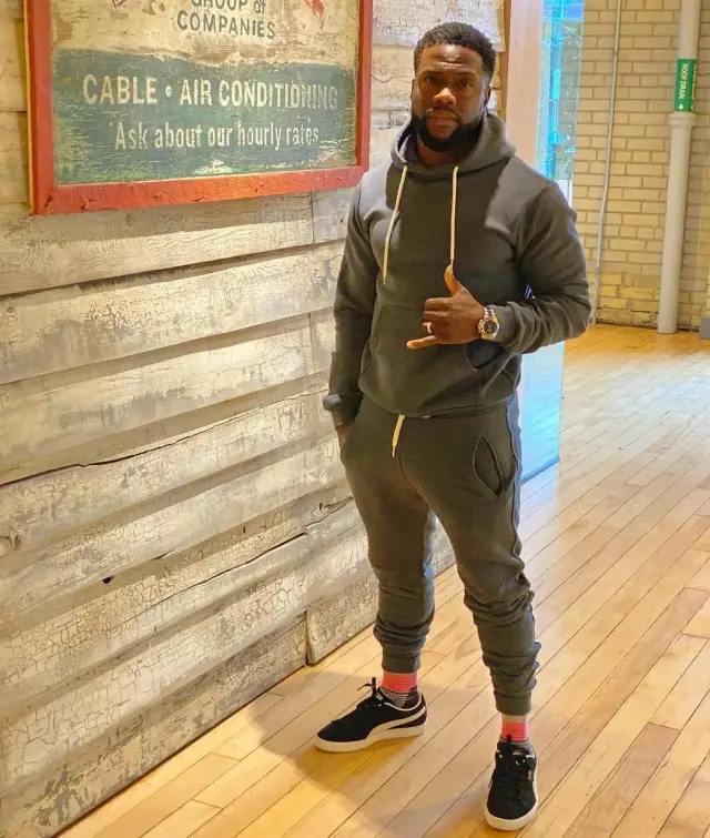Kevin Hart outfit in John Elliott and Puma, 2020