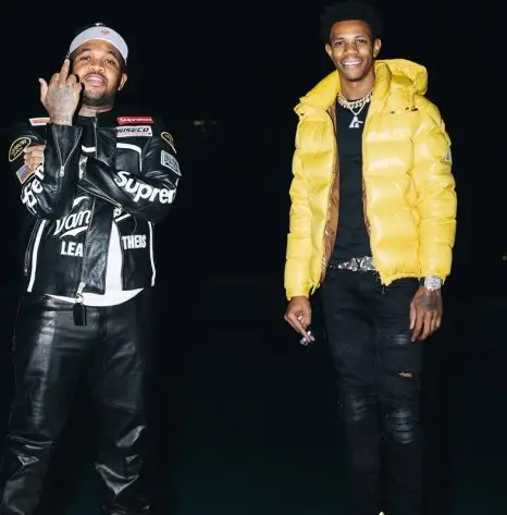 A Boogie Wit Da Hoodie outfit in Moncler, Summer Records, and Louis Vuitton, 2020