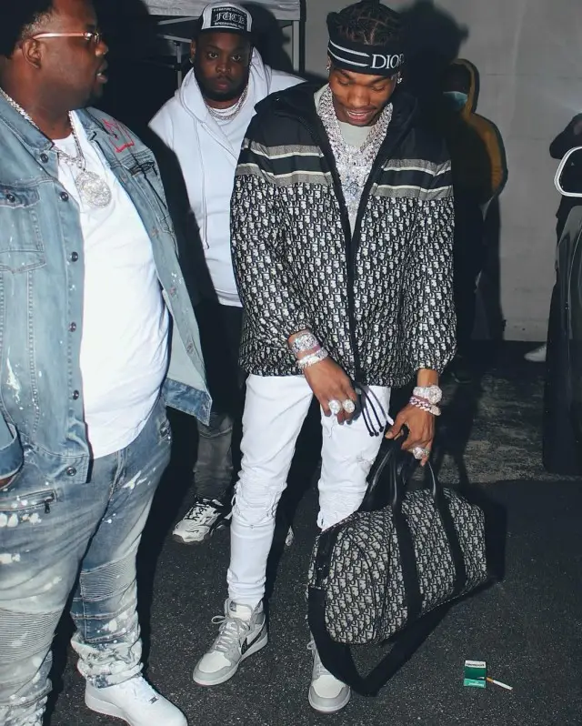 Lil Baby outfit in Amiri, Nike, and Dior, 2020