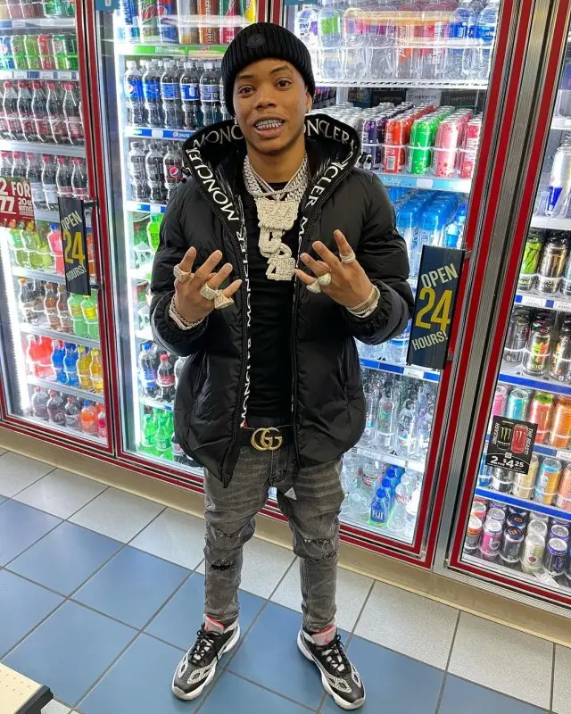 Lil Migo outfit in Jordan, Gucci, and Moncler, 2020