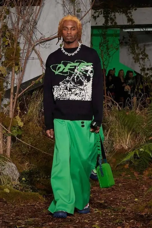 Playboi Carti outfit in Off-White, 2019