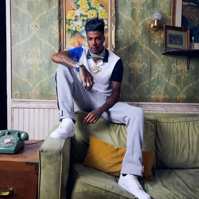 Blueface outfit in FashionNova, Don't Let Mom Find Out, and Nike, 2020