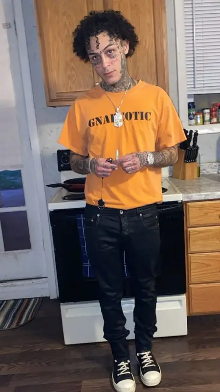 Lil Skies outfit in Gnarcotic and Rick Owens, 2020
