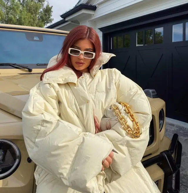 Kylie Jenner outfit in Bottega Veneta, 2020