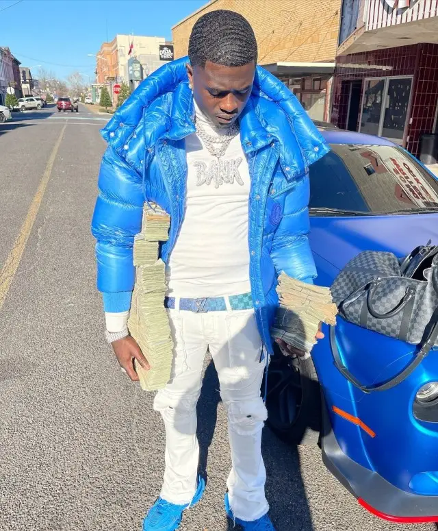 Bankroll Freddie outfit in Moncler, Valabasas, and Louis Vuitton, 2020