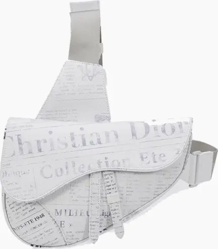 Vintage Dior Newsprint Saddle Bag  Treasures of NYC