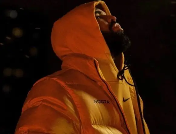 Drake outfit in Nike and Drake Merch, 2020