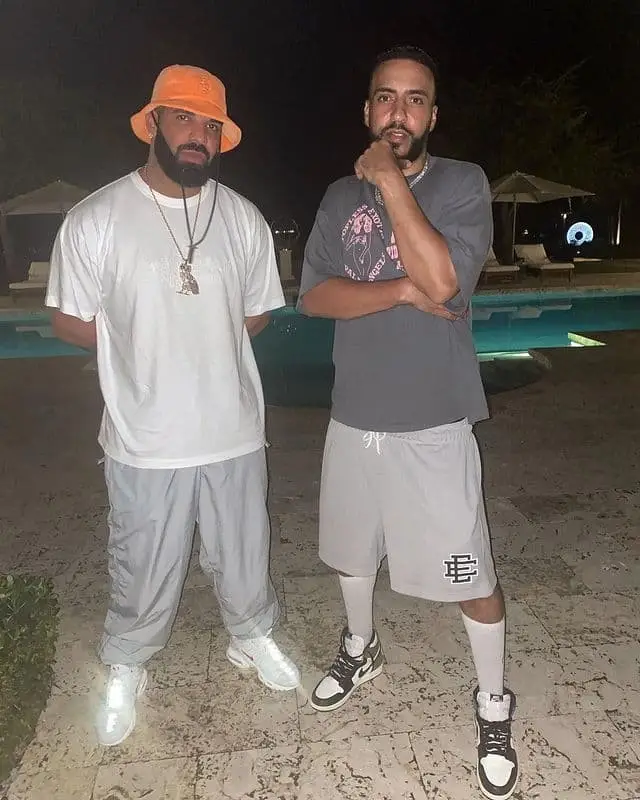 French Montana outfit in Palm Angels, Eric Emanuel, and Nike, 2020