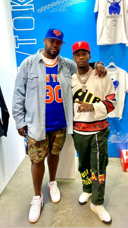 Offset outfit in Nike, New Era, and Cactus Plant Flea Market, 2020