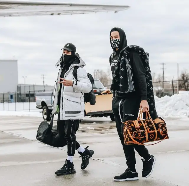 Ben Simmons outfit in Fear of God, Nike, and Louis Vuitton, 2020