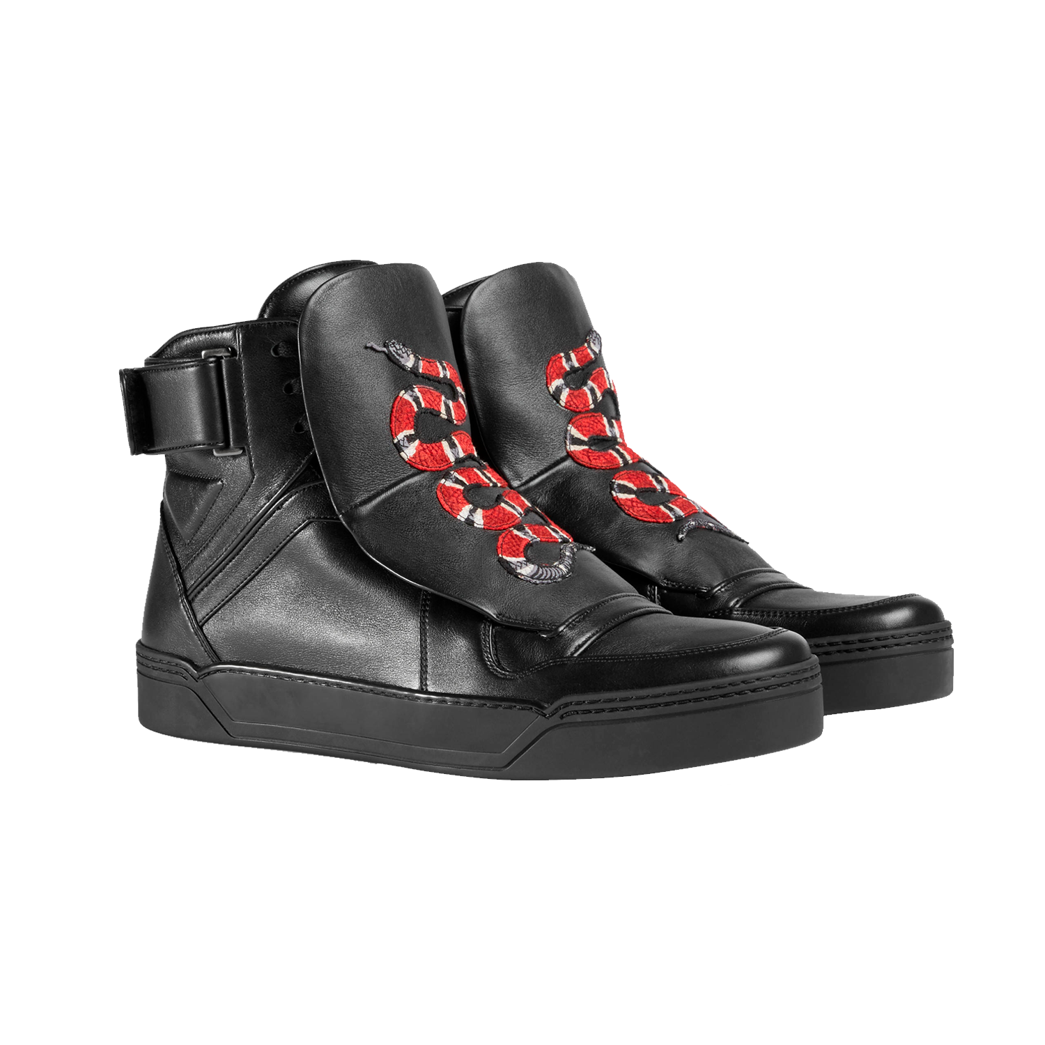 Gucci Leather High-Top Sneakers with 